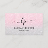 ばら色の金ゴールドのグリッターの手書きの原稿の書道 名刺 (正面)