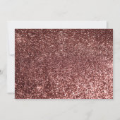 ばら色の金ゴールドのグリッターの濃紺のブライダルシャワー 招待状 (裏面)