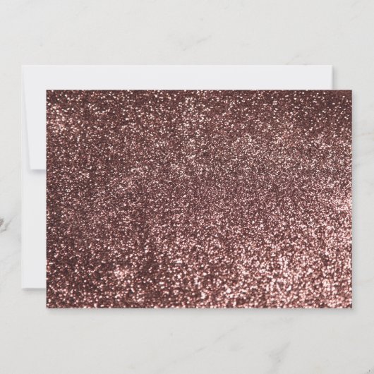 ばら色の金ゴールドのグリッターの濃紺のブライダルシャワー 招待状 (裏面)