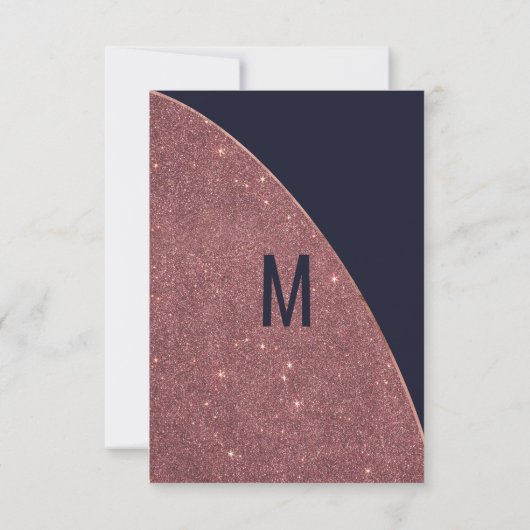 ばら色の金ゴールドのグリッターの濃紺の回状は感謝していしています サンキューカード (裏面)