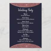 ばら色の金ゴールドのグリッターの濃紺の回状プログラム プログラム (裏面)