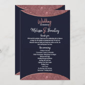 ばら色の金ゴールドのグリッターの濃紺の回状プログラム プログラム (正面/裏面)