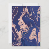 ばら色の金ゴールドのグリッターの濃紺の大理石のsweet sixteen 招待状 (裏面)