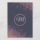 ばら色の金ゴールドのグリッターの濃紺の結婚式プログラム プログラム (裏面)