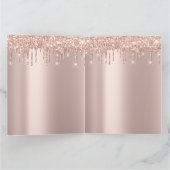 ばら色の金ゴールドのグリッターの火花の滴りの単に花嫁の美しい カード (内部)