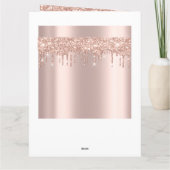 ばら色の金ゴールドのグリッターの火花の滴りの単に花嫁の美しい カード (裏面)