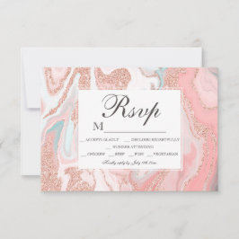 ばら色の金ゴールドのグリッターの珊瑚のピンクの大理石の菓子16 RSVP