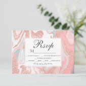 ばら色の金ゴールドのグリッターの珊瑚のピンクの大理石の菓子16 RSVP (スタンド正面)