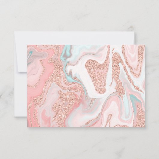 ばら色の金ゴールドのグリッターの珊瑚のピンクの大理石の菓子16 RSVP (裏面)