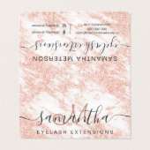 ばら色の金ゴールドのグリッターの白い大理石の目のアフターケア 名刺 (外部フラット)