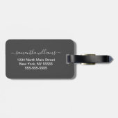 ばら色の金ゴールドのグリッターの白い大理石の魅力的なモノグラム ラゲッジタグ (裏面横)