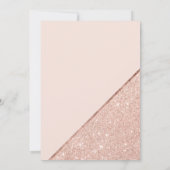 ばら色の金ゴールドのグリッターの赤面のピンクのシックなレズビアンの結婚式 招待状 (裏面)