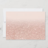 ばら色の金ゴールドのグリッターの赤面のピンク夫人ブライダルシャワー 招待状 (裏面)