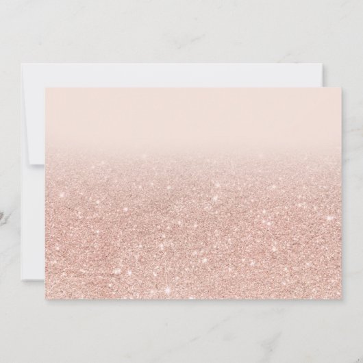 ばら色の金ゴールドのグリッターの赤面のピンク夫人ブライダルシャワー 招待状 (裏面)