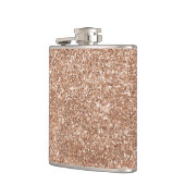 ばら色の金ゴールドのグリッターの輝きの光沢がある水差し フラスク (左)