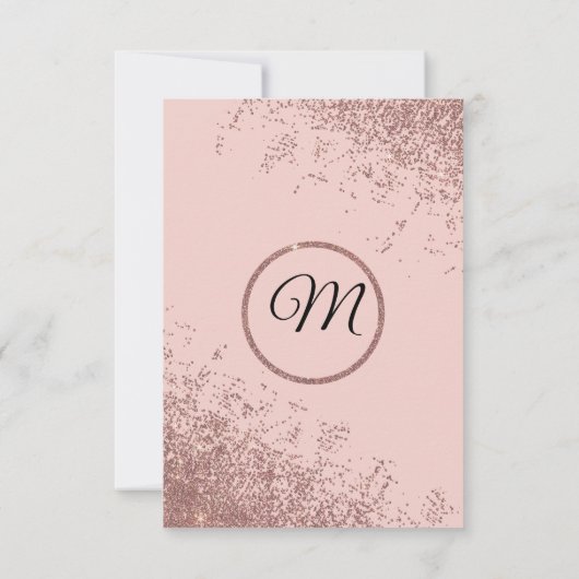 ばら色の金ゴールドのグリッターの輝きの赤面のピンクは感謝していしています サンキューカード (裏面)