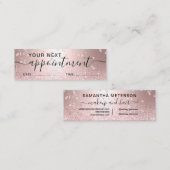 ばら色の金ゴールドのグリッターの金属輝きのアポイントメント スキニー名刺 (正面/裏面)