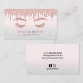 ばら色の金ゴールドのグリッターの鞭及び額のメーキャップアーティスト 名刺 (正面/裏面)