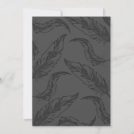 ばら色の金ゴールドのグリッターはエレガントなベビーシャワーに羽をつけます 招待状 (裏面)