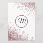 ばら色の金ゴールドのグリッターは白い結婚式メニュー光っています メニュー (裏面)