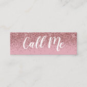 ばら色の金ゴールドのグリッターは私を小型名刺と電話します スキニー名刺 (正面)
