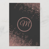 ばら色の金ゴールドのグリッターは黒い結婚式プログラム光っています プログラム (裏面)