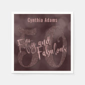 ばら色の金ゴールドのグリッター及び《写真》ぼけ味50及びすばらしいタイポグラフィ スタンダードカクテルナプキン (正面)