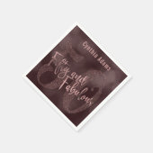 ばら色の金ゴールドのグリッター及び《写真》ぼけ味50及びすばらしいタイポグラフィ スタンダードカクテルナプキン (角)