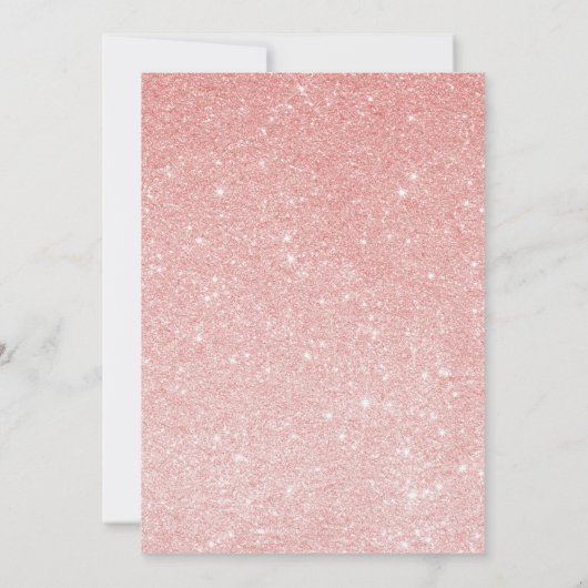 ばら色の金ゴールドのグリッター-ベビーシャワーの招待状 招待状 (裏面)