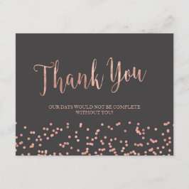 ばら色の金ゴールドのサンキューカード サンキューカード