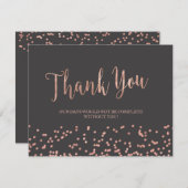 ばら色の金ゴールドのサンキューカード サンキューカード (正面/裏面)