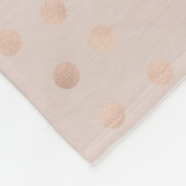 ばら色の金ゴールドのシェブロンの水玉模様|のモノグラムのな花柄 フリースブランケット (角)