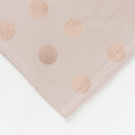 ばら色の金ゴールドのシェブロンの水玉模様|のモノグラムのな花柄 フリースブランケット (角)