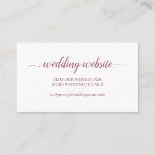 ばら色の金ゴールドのシンプルな書道の結婚式のウェブサイトカード エンクロージャーカード