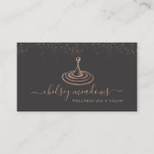 ばら色の金ゴールドのスパのロゴの名刺 名刺 (正面)