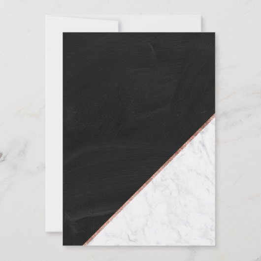 ばら色の金ゴールドのタイポグラフィの大理石の黒板の菓子16 招待状 (裏面)