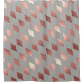 ばら色の金ゴールドのダイヤモンドのエレガントなシャワー・カーテンの灰色の灰色 シャワーカーテン (正面)