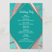 ばら色の金ゴールドのティール(緑がかった色)の緑の大理石のダイヤモンドプログラム プログラム (裏面)