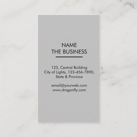 ばら色の金ゴールドのトンボ創造的なデザイナー自然の白 名刺 (裏面)