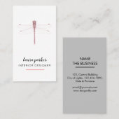 ばら色の金ゴールドのトンボ創造的なデザイナー自然の白 名刺 (正面/裏面)