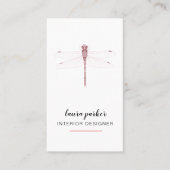 ばら色の金ゴールドのトンボ創造的なデザイナー自然の白 名刺 (正面)