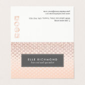 ばら色の金ゴールドのネイルおよびヘアーサロンのアポイントメントカード 名刺 (外部フラット)