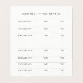 ばら色の金ゴールドのネイルおよびヘアーサロンのアポイントメントカード 名刺 (内部フラット)