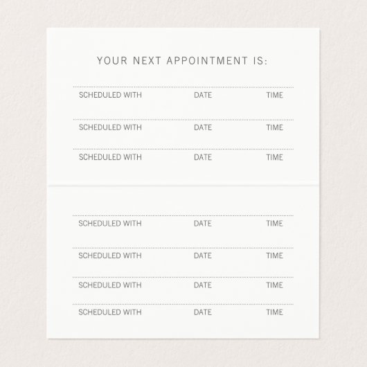 ばら色の金ゴールドのネイルおよびヘアーサロンのアポイントメントカード 名刺 (内部フラット)