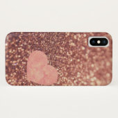 ばら色の金ゴールドのハート Case-Mate iPhoneケース (裏面(横))