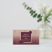 ばら色の金ゴールドのバーガンディのグラデーションなメーキャップアーティストのヘアーサロン 名刺 (スタンド正面)