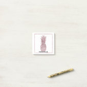 ばら色の金ゴールドのパイナップル ポストイット (デスク上)