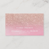 ばら色の金ゴールドのピンクの水彩画のタイポグラフィのロイヤリティ ロイヤリティカード (裏面)