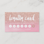ばら色の金ゴールドのピンクの水彩画のタイポグラフィのロイヤリティ ロイヤリティカード (正面)