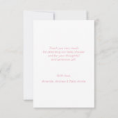 ばら色の金ゴールドのピンクの白はベビーシャワー|の写真感謝していしています サンキューカード (裏面)